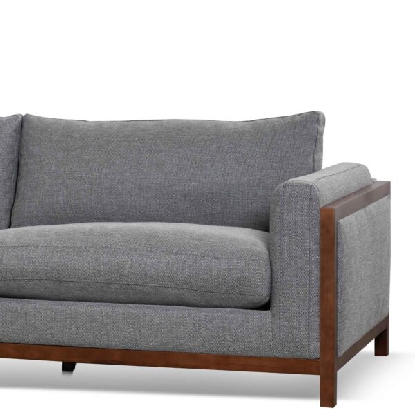 LC6655 KSO 3 Seater Fabric Sofa Graphite Grey with Walnut Frame 6