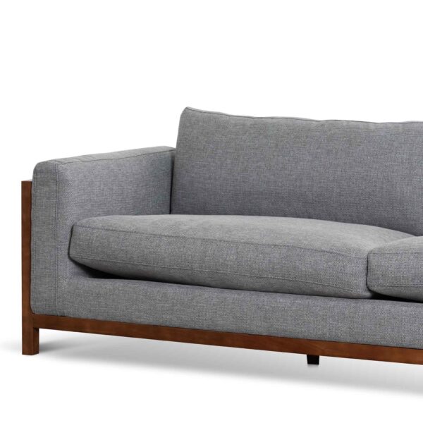 LC6655 KSO 3 Seater Fabric Sofa Graphite Grey with Walnut Frame 7