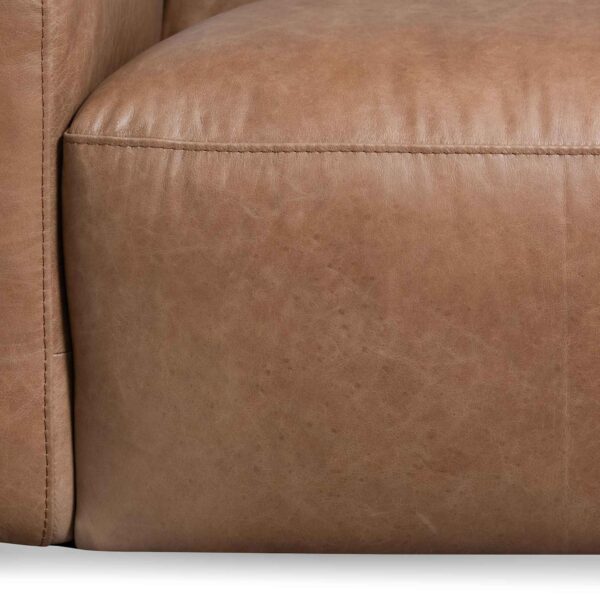 LC6658 KSO Long Sofa Saddle Brown Leather 10