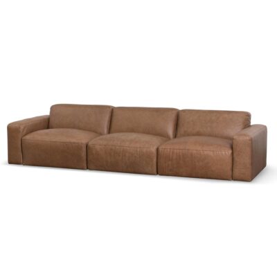 LC6658 KSO Long Sofa Saddle Brown Leather 2