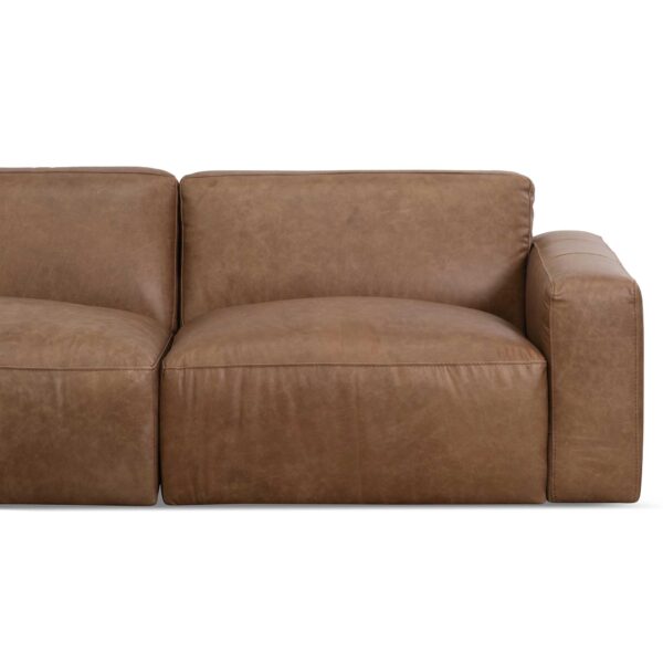 LC6658 KSO Long Sofa Saddle Brown Leather 7