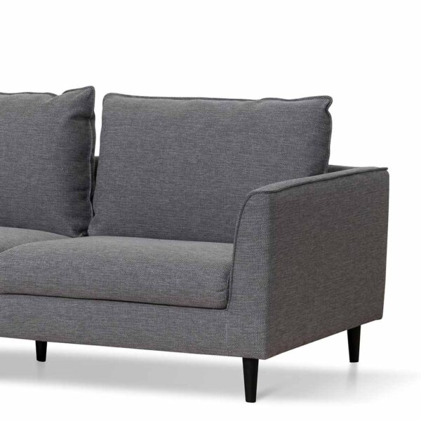 LC6814 KSO 3 Seater Fabric Sofa Graphite Grey with Black Leg 3