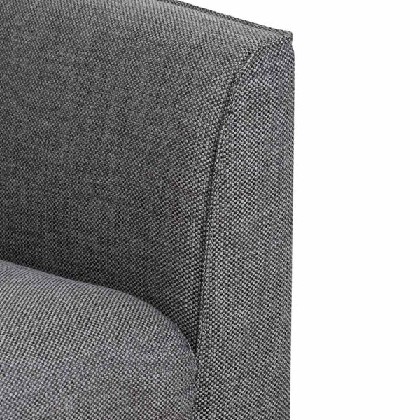 LC6814 KSO 3 Seater Fabric Sofa Graphite Grey with Black Leg 8