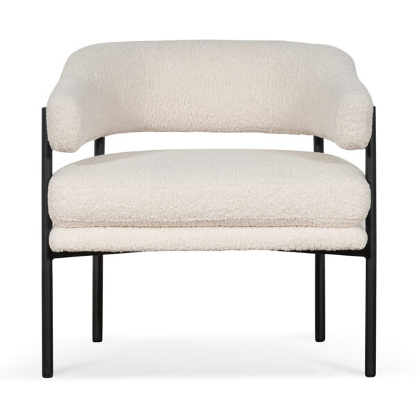 LC6871 KSO Ivory White Boucle Armchair Black Legs 1