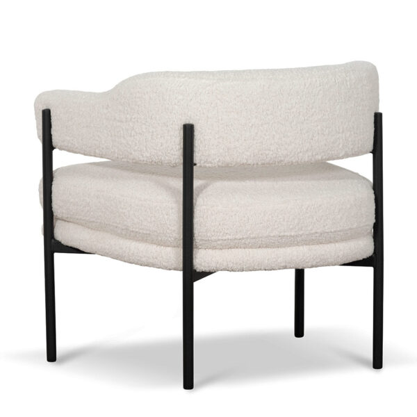 LC6871 KSO Ivory White Boucle Armchair Black Legs 14