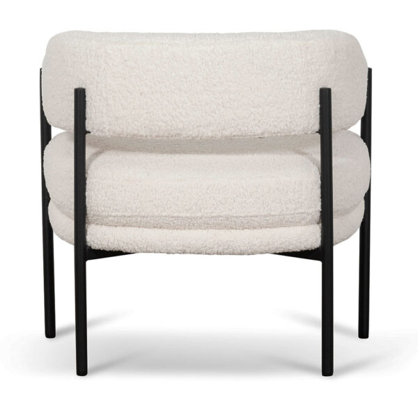 LC6871 KSO Ivory White Boucle Armchair Black Legs 16