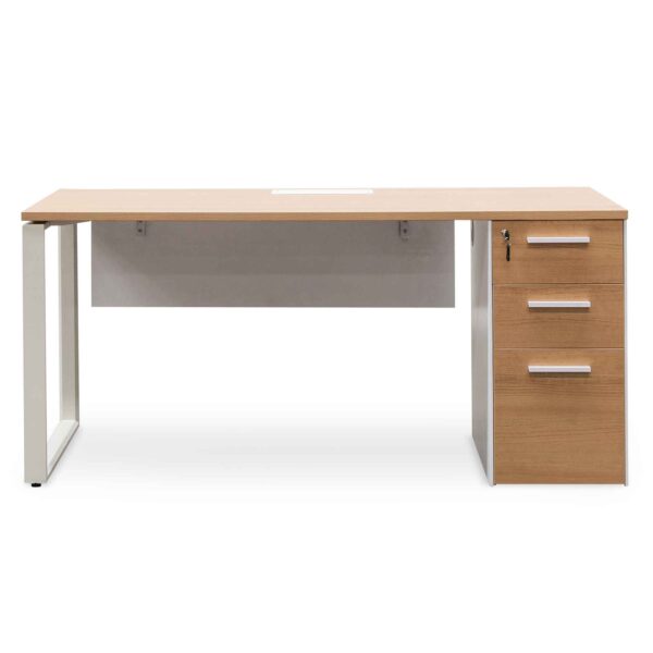 OT6541 SN Halo 1 Seater Office Desk Natural And White 1