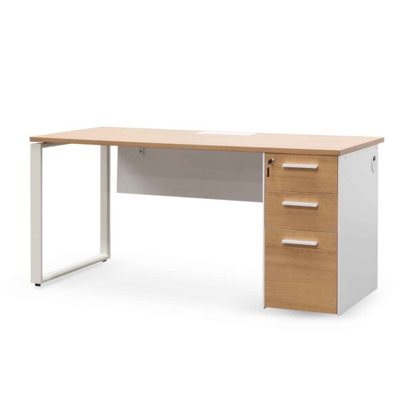 OT6541 SN Halo 1 Seater Office Desk Natural And White 2