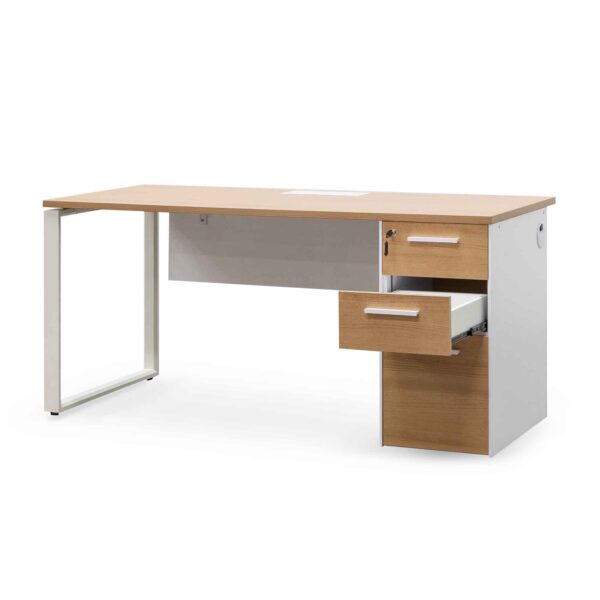 OT6541 SN Halo 1 Seater Office Desk Natural And White 4