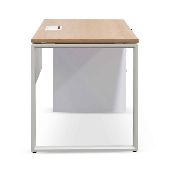 OT6541 SN Halo 1 Seater Office Desk Natural And White 8