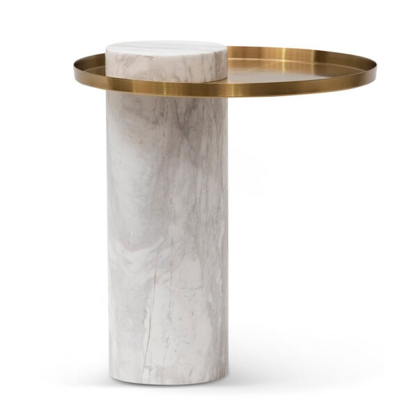 ST6892 IG Marble Side Table White 1
