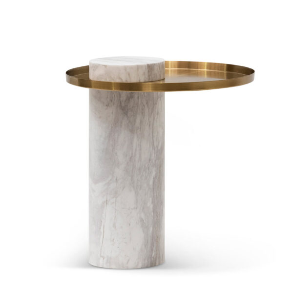 ST6892 IG Marble Side Table White 2