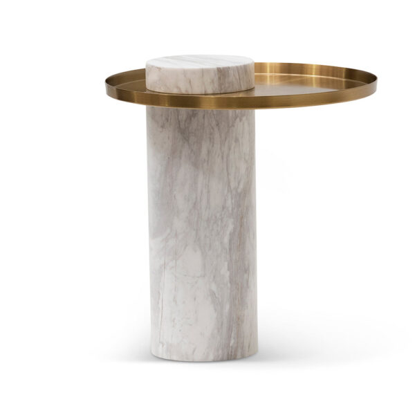 ST6892 IG Marble Side Table White 3