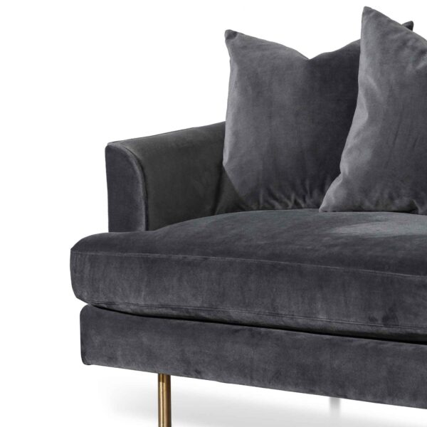 andre 3 seater sofa cosmic grey velvet with brushed gold legs LC6366 CA 3