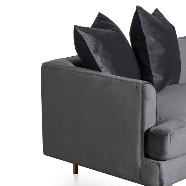 andre 3 seater sofa cosmic grey velvet with brushed gold legs LC6366 CA 7