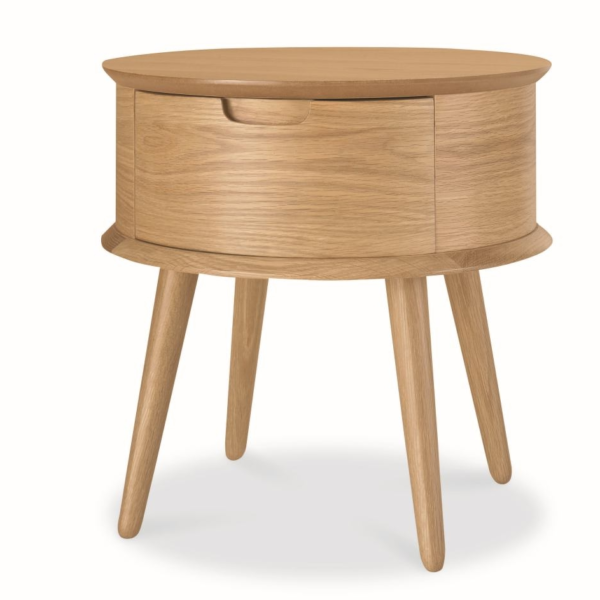 asta round side table with shelves