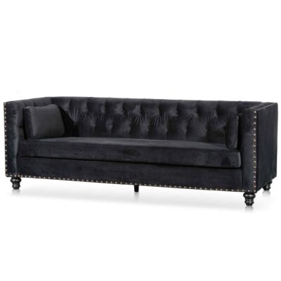 aurea 3 seater sofa black velvet LC6369 CA 6