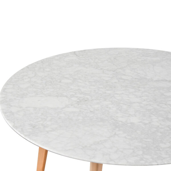 dt1025 aron marble dining table natural base 9