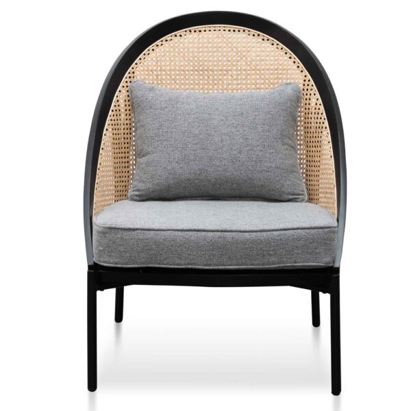 elba grey fabric natural rattan lounge chair black LC6384 SD 1