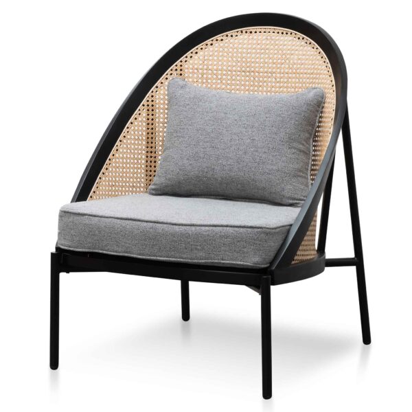 elba grey fabric natural rattan lounge chair black LC6384 SD 2
