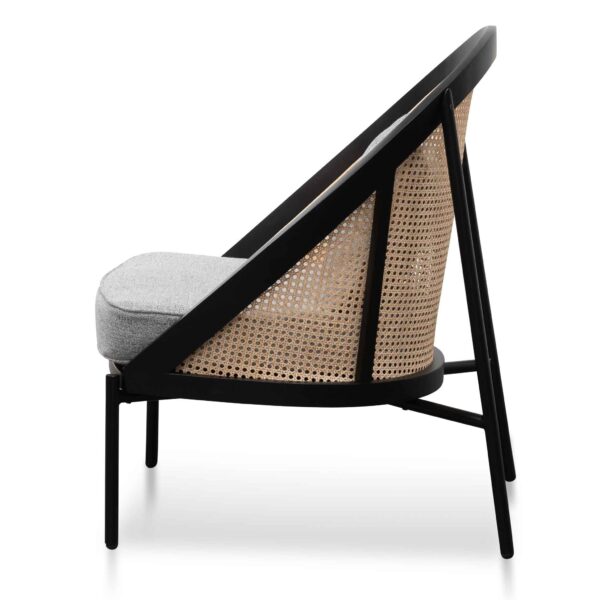 elba grey fabric natural rattan lounge chair black LC6384 SD 3