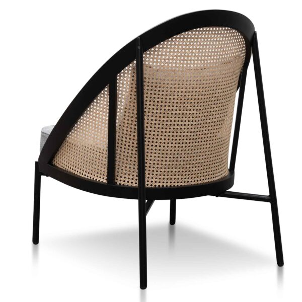 elba grey fabric natural rattan lounge chair black LC6384 SD 4