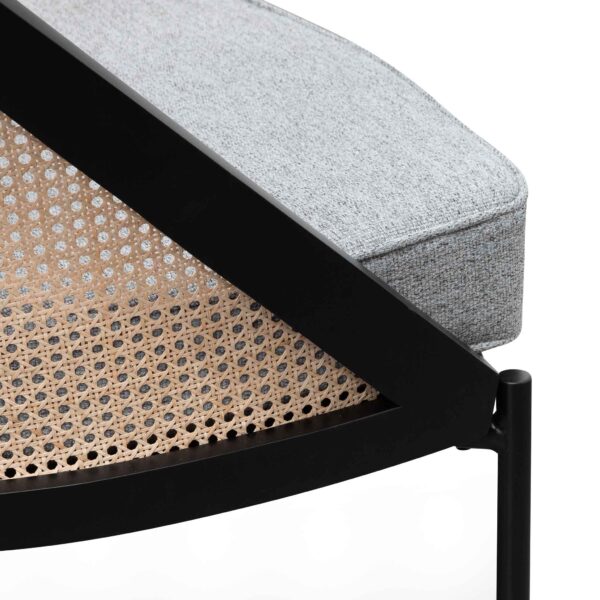 elba grey fabric natural rattan lounge chair black LC6384 SD 7