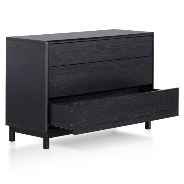 eloise 3 drawers dresser unit black oak DT6199 CN 6