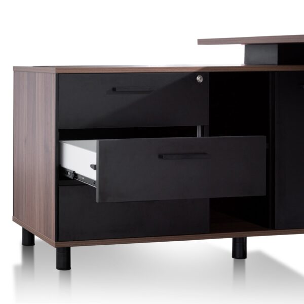 halo 1.8m executive desk left return black legs walnut OT6165 SN 10