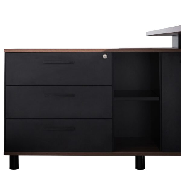 halo 1.8m executive desk left return black legs walnut OT6165 SN 5