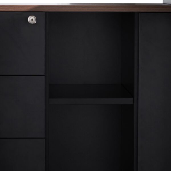 halo 1.8m executive desk left return black legs walnut OT6165 SN 6