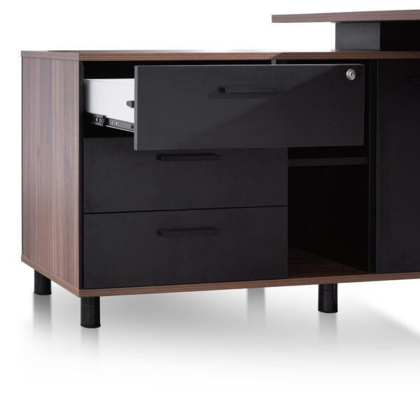 halo 1.8m executive desk left return black legs walnut OT6165 SN 9