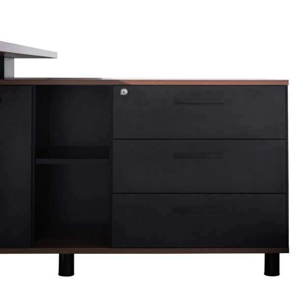 halo 1.8m executive desk right return black legs walnut OT6166 SN 5