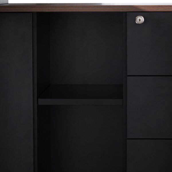 halo 1.8m executive desk right return black legs walnut OT6166 SN 6