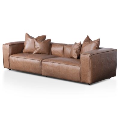 loft 3 seater leather sofa saddle brownLC6246 KSO 2