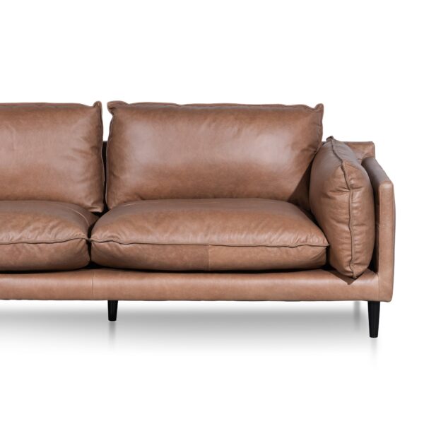 lucio 4 seater left chaise leather sofa saddle brown LC6247 KSO 5