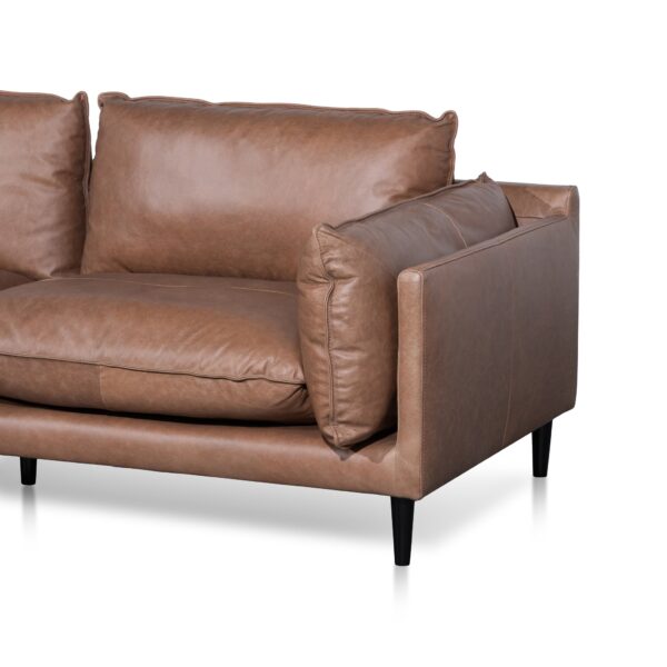 lucio 4 seater left chaise leather sofa saddle brown LC6247 KSO 6