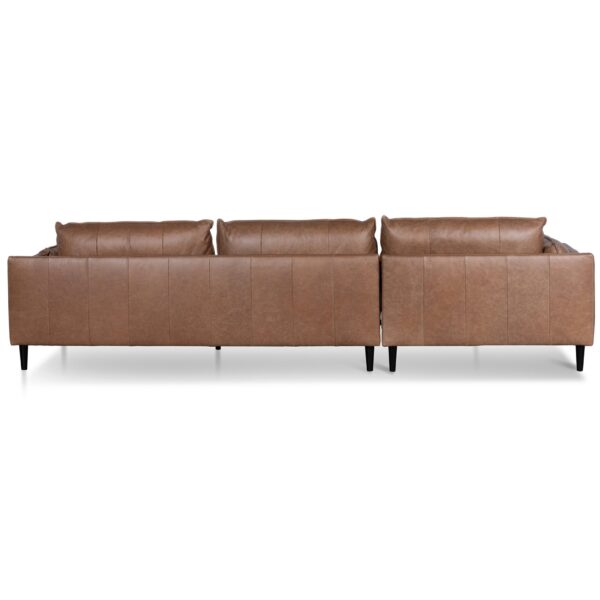 lucio 4 seater left chaise leather sofa saddle brown LC6247 KSO 7