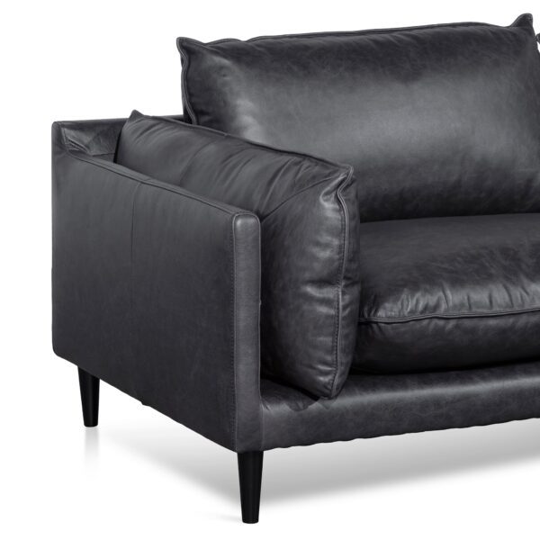 lucio 4 seater right chaise leather sofa charcoal LC6250 KSO 5