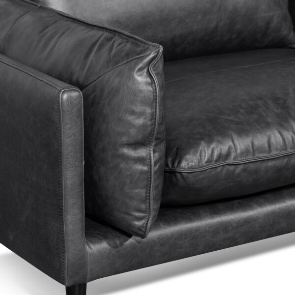 lucio 4 seater right chaise leather sofa charcoal LC6250 KSO 6