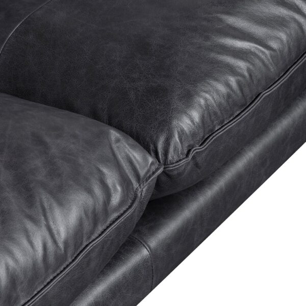 lucio 4 seater right chaise leather sofa charcoal LC6250 KSO 7