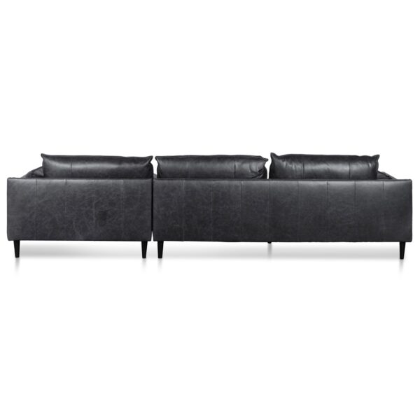 lucio 4 seater right chaise leather sofa charcoal LC6250 KSO 8