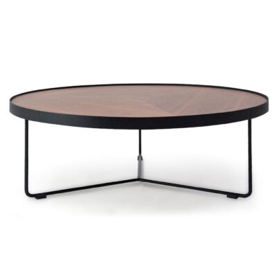 luna 90x45cm round coffee table walnut top black frame coffee table better b core 418806