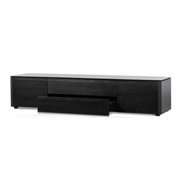norris entertainment tv unit with 2 middle drawers black oak TV6134 CN 4
