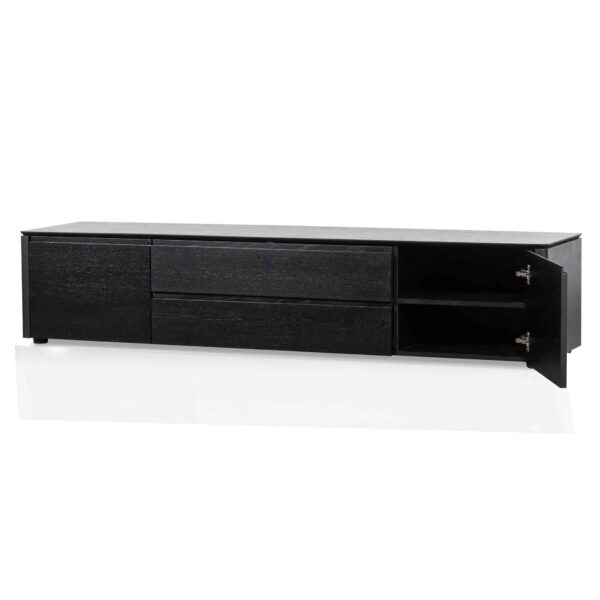 norris entertainment tv unit with 2 middle drawers black oak TV6134 CN 6