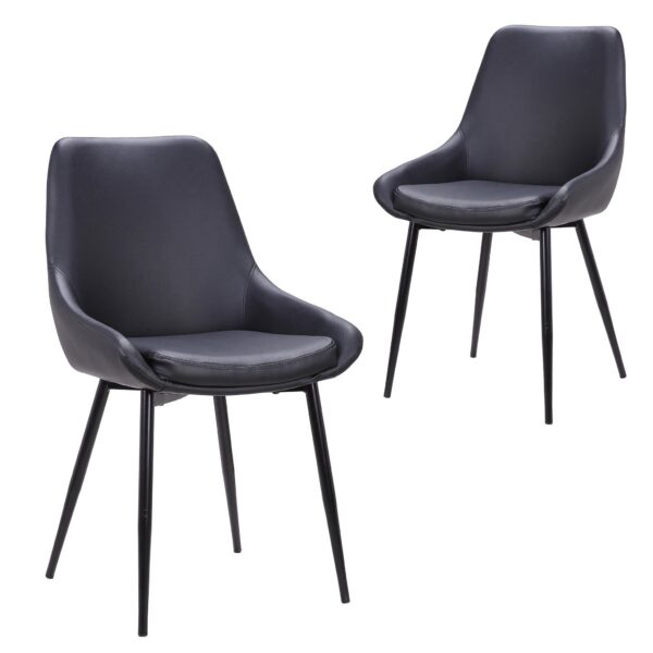 set of 2 alfie dining chair in black dining chair