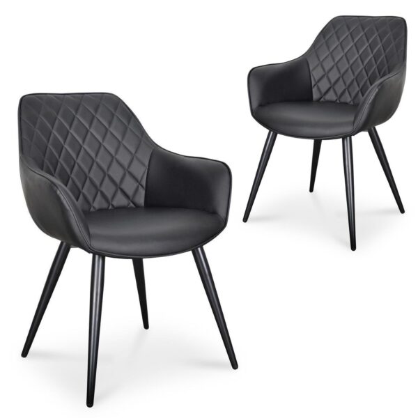 set of 2 george dining chair black pu dining chair sendo core 246322